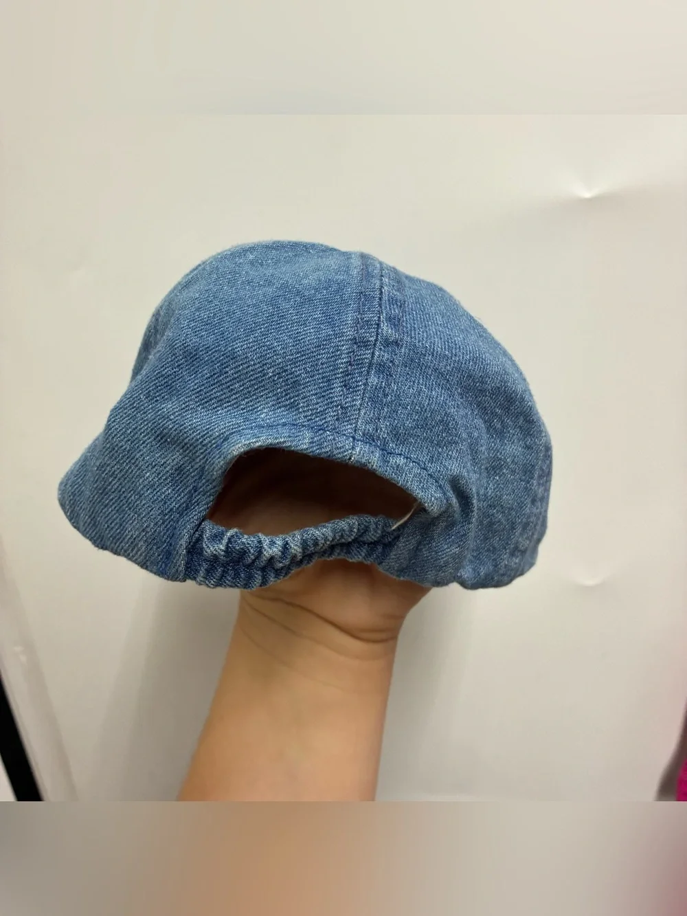 Vintage 90s Ralph Lauren Blue Jean Denim Hat Cap USA Flag One Size Toddler